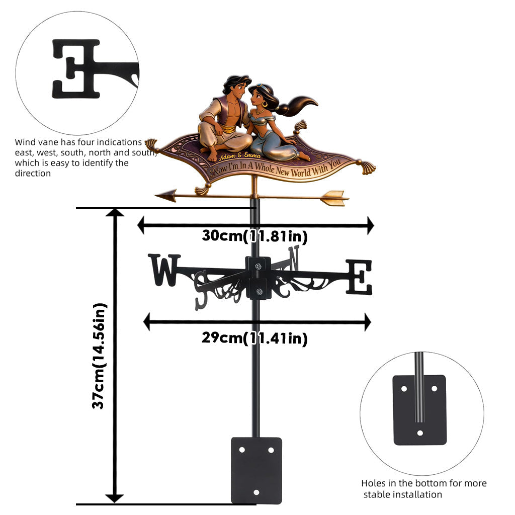 A Whole New World With You - Personalized Magic Lamp Weather Vane