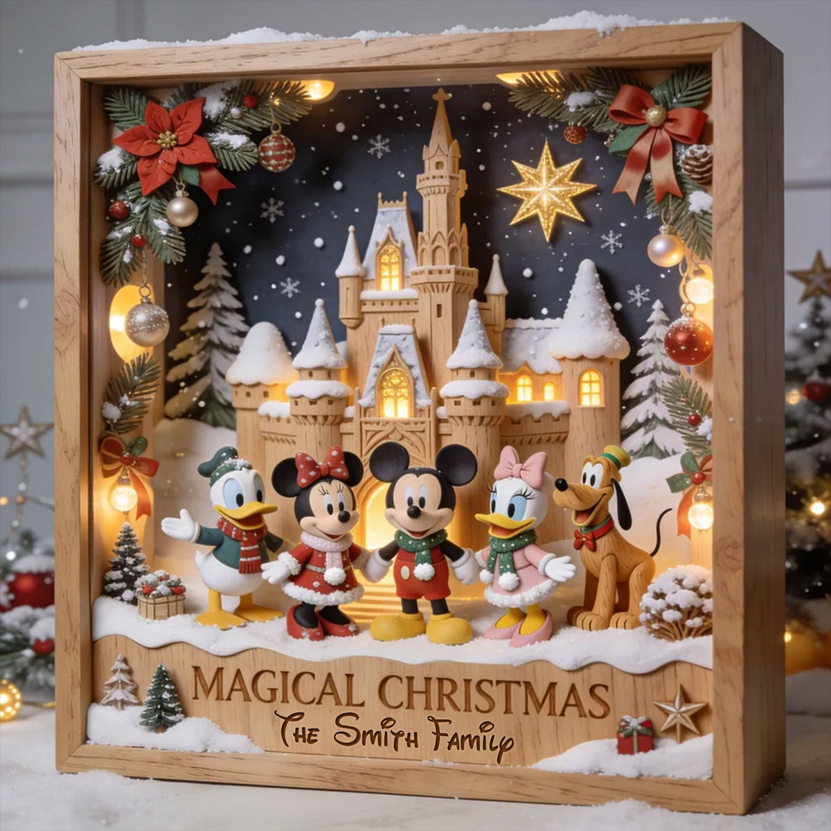 Magical Christmas - Personalized Dream Trip Wooden Light Shadow Box
