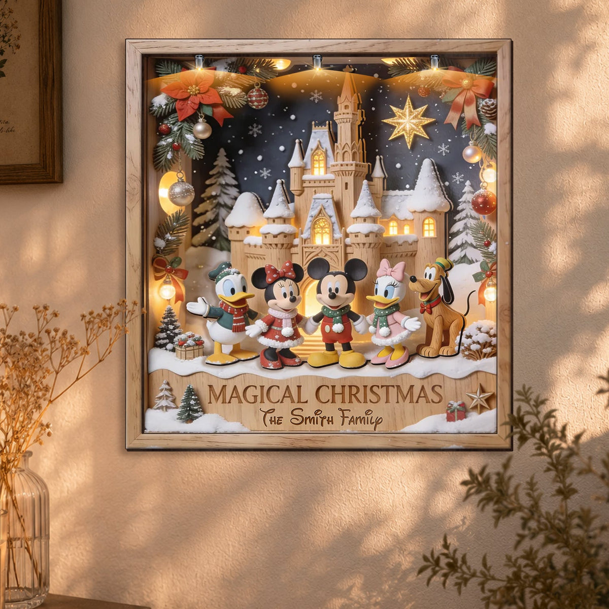 Magical Christmas - Personalized Dream Trip Wooden Light Shadow Box