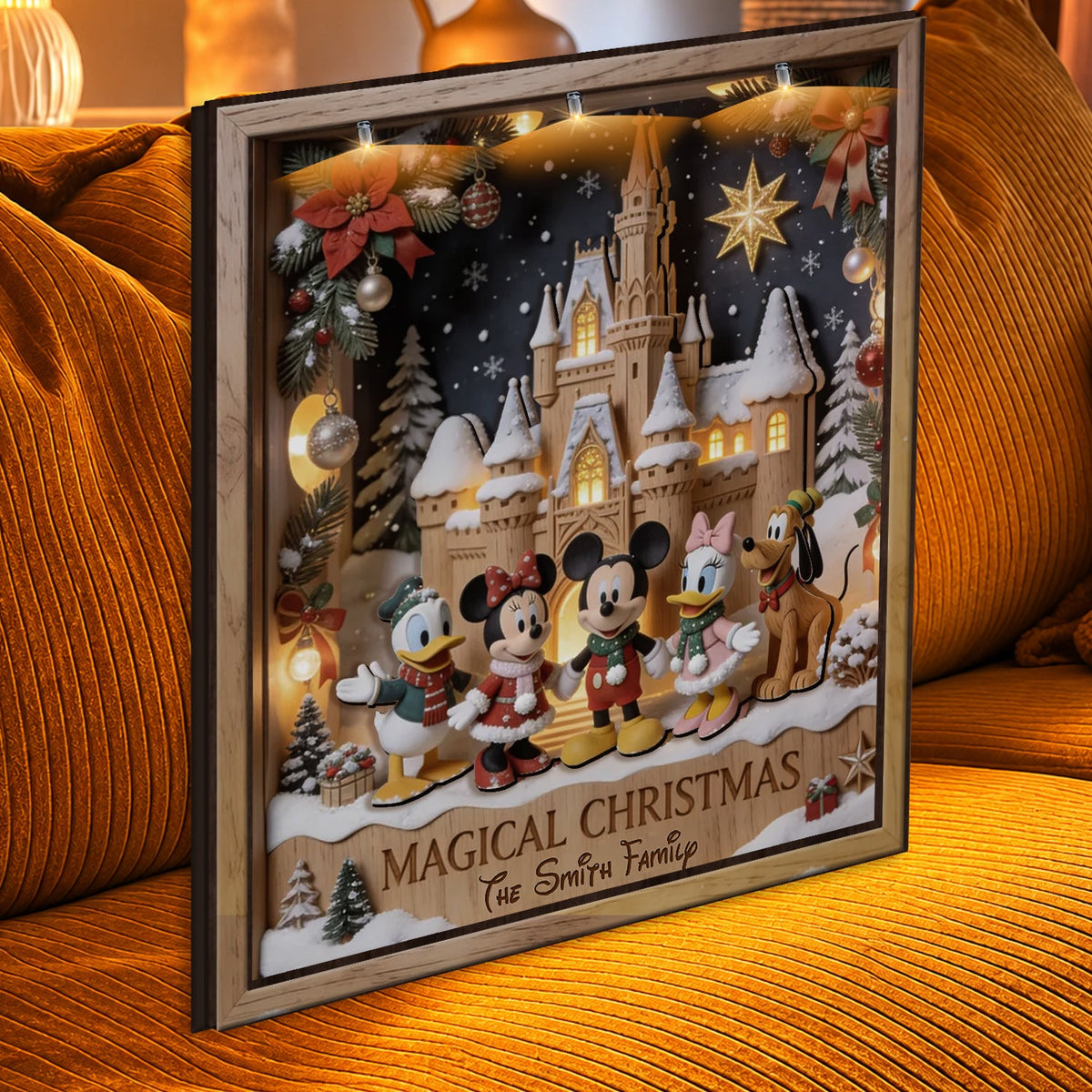 Magical Christmas - Personalized Dream Trip Wooden Light Shadow Box