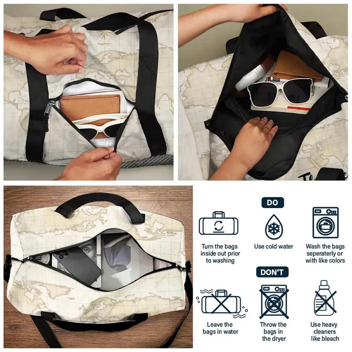 The Black Armored Commander Custom Name - Personalized The Force Duffle Bag