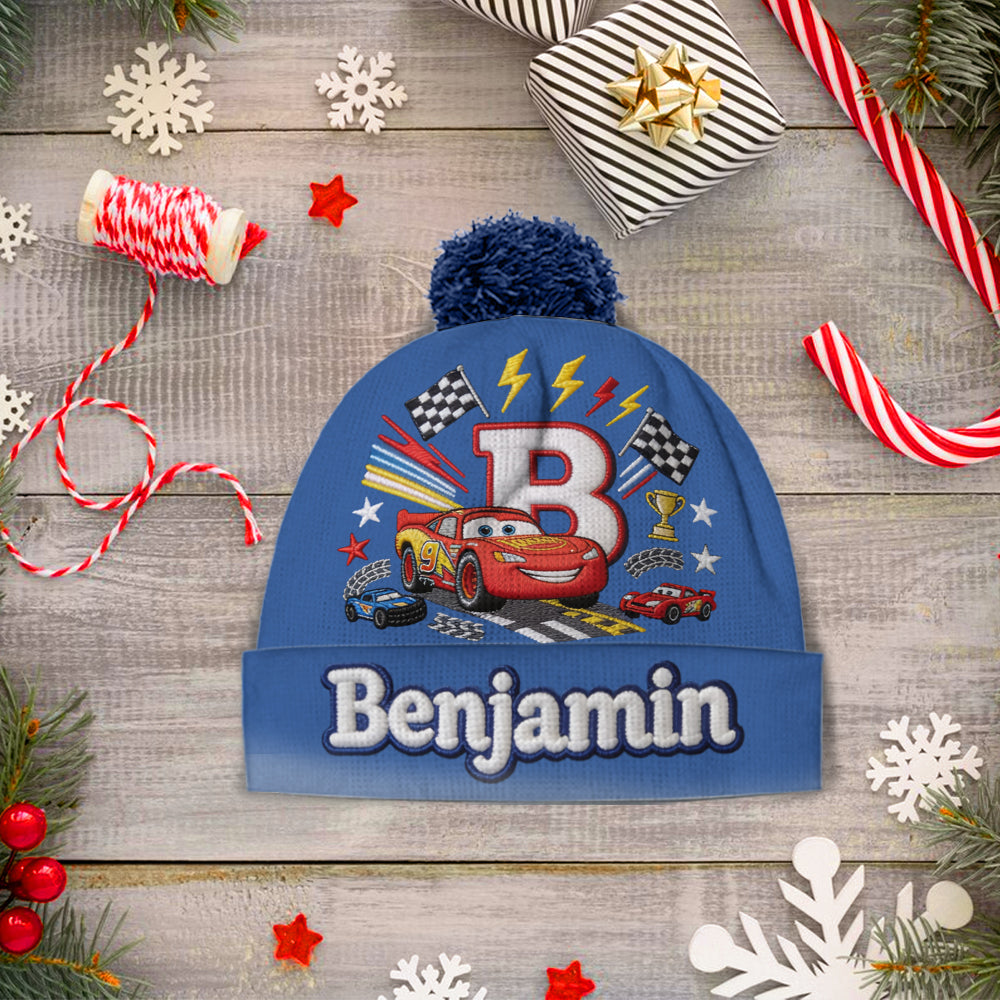 Little Racer Birthday Gift - Personalized Racing Lover Beanie Hat