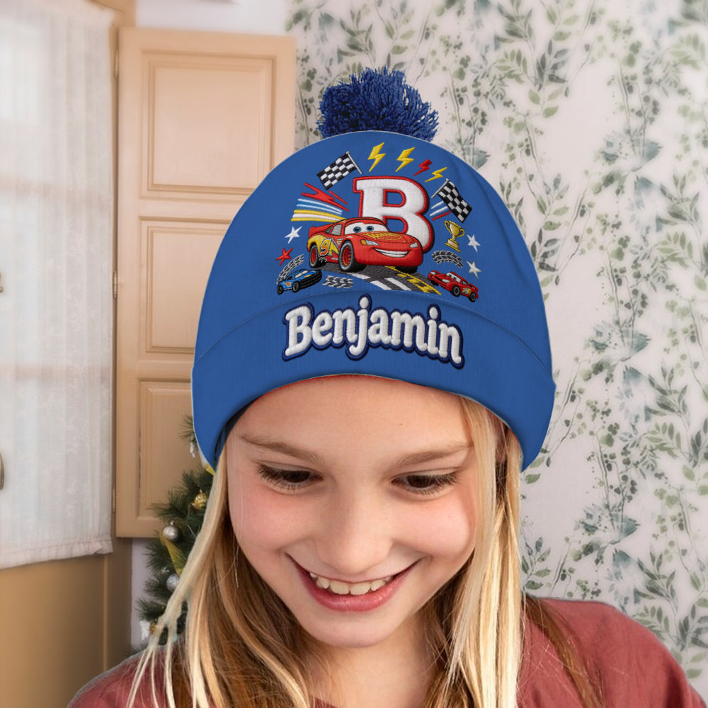Little Racer Birthday Gift - Personalized Racing Lover Beanie Hat