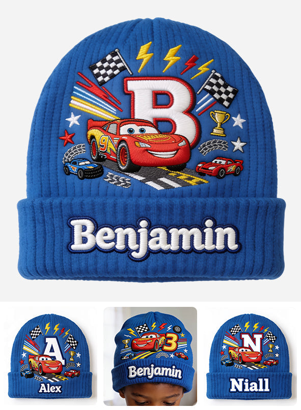 Little Racer Birthday Gift - Personalized Racing Lover Beanie Hat