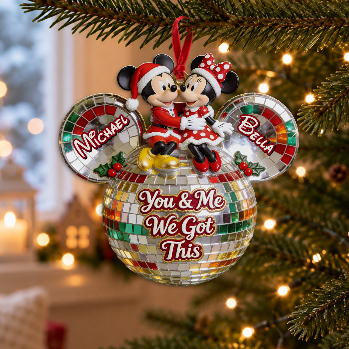 You & Me We Got This - Personalized Mouse Custom Shape Ceramic Ornament