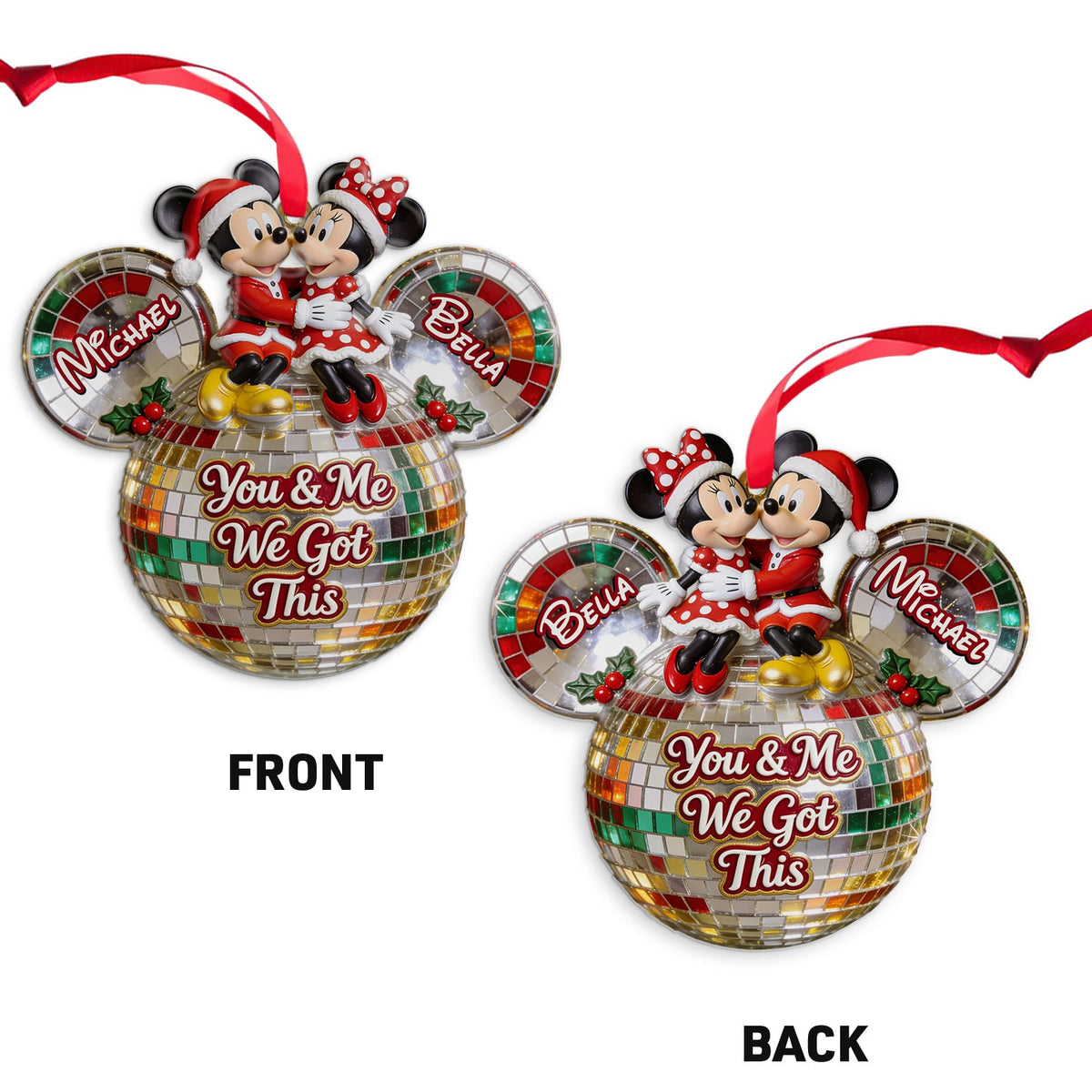 You & Me We Got This - Personalized Mouse Custom Shape Ceramic Ornament