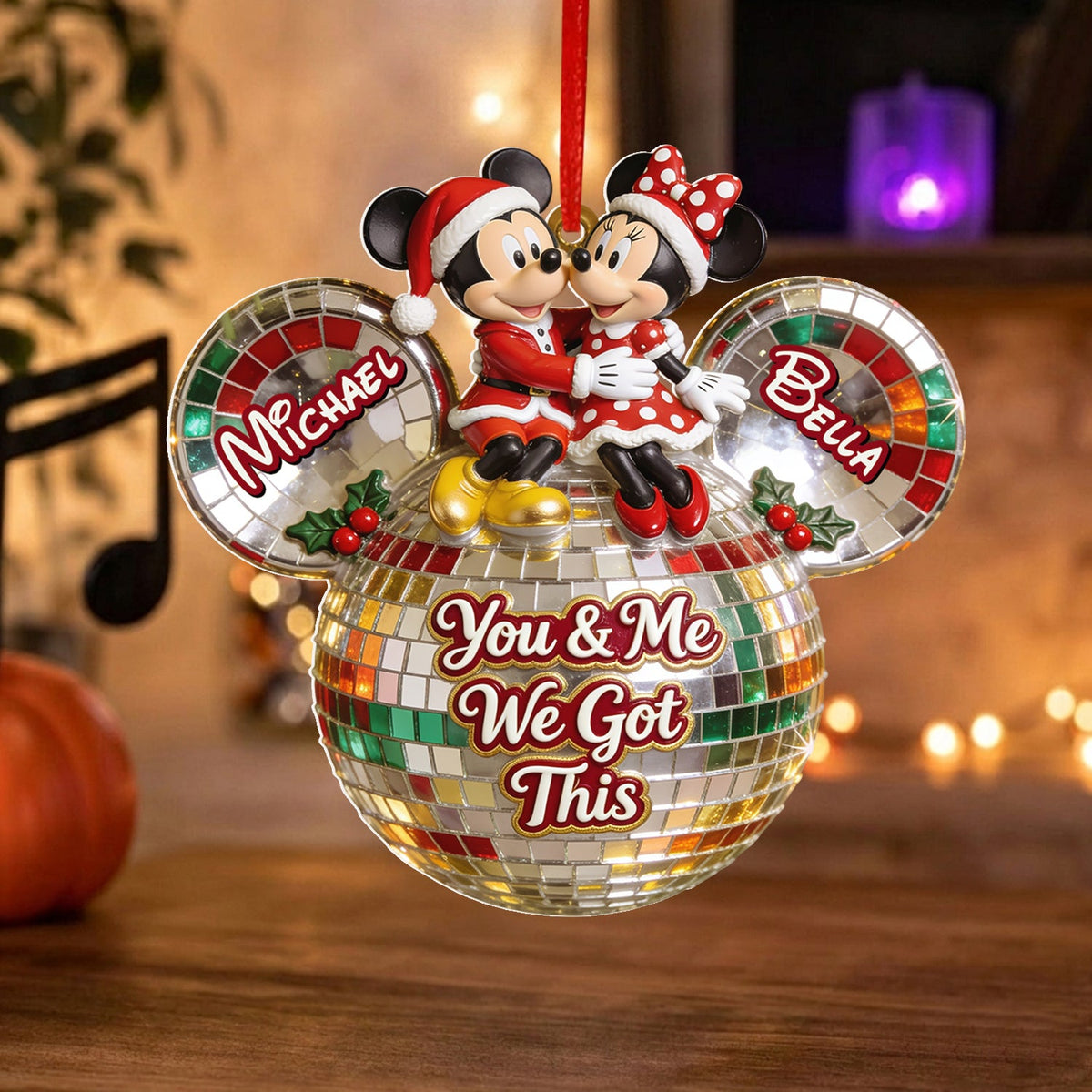 You & Me We Got This - Personalized Mouse Custom Shape Ceramic Ornament