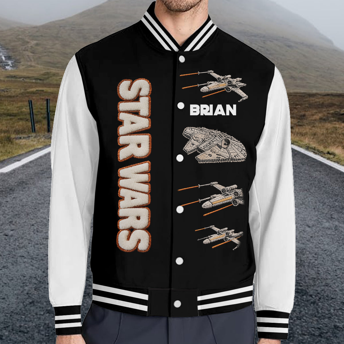 Pew Pew Pew - Personalized The Force Varsity Jacket