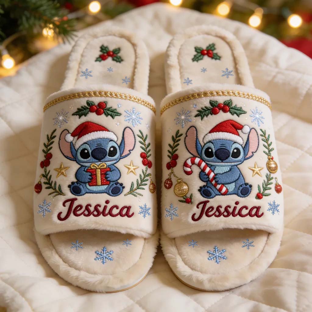Merry Christmas - Personalized Ohana Open-Toe Slippers