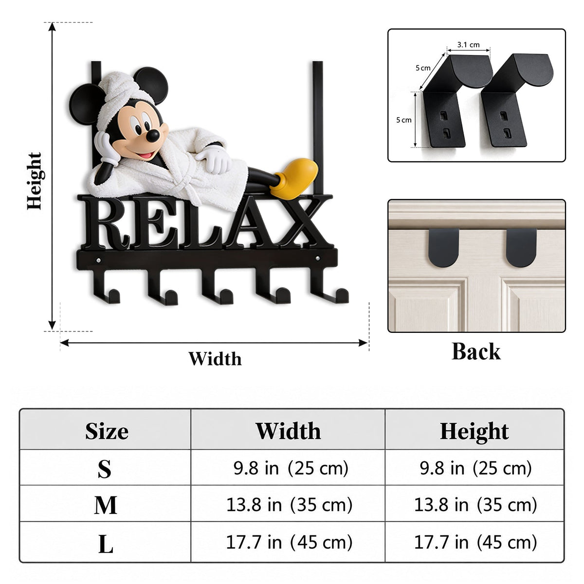 Hang Here - Personalized Mouse Metal Door Hooks