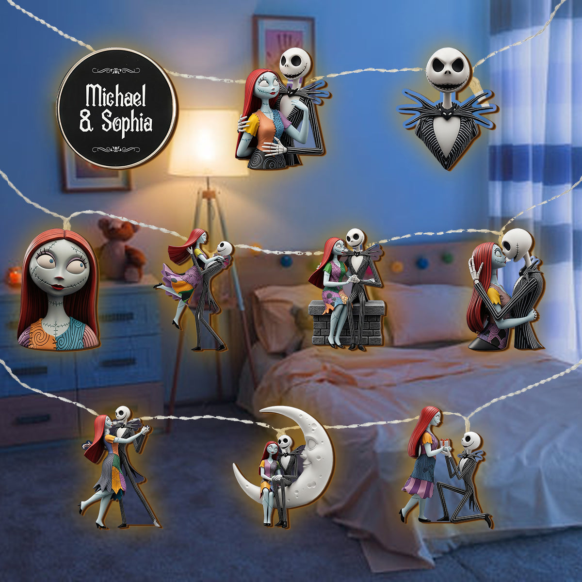 Couple Nightmare - Personalized Nightmare String Lights