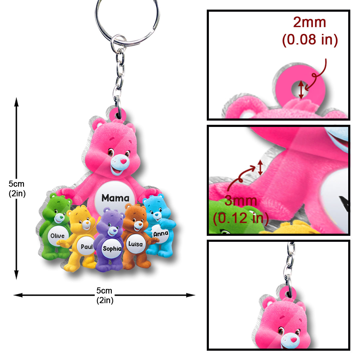 Mama Bear - Personalized Mother Keychain