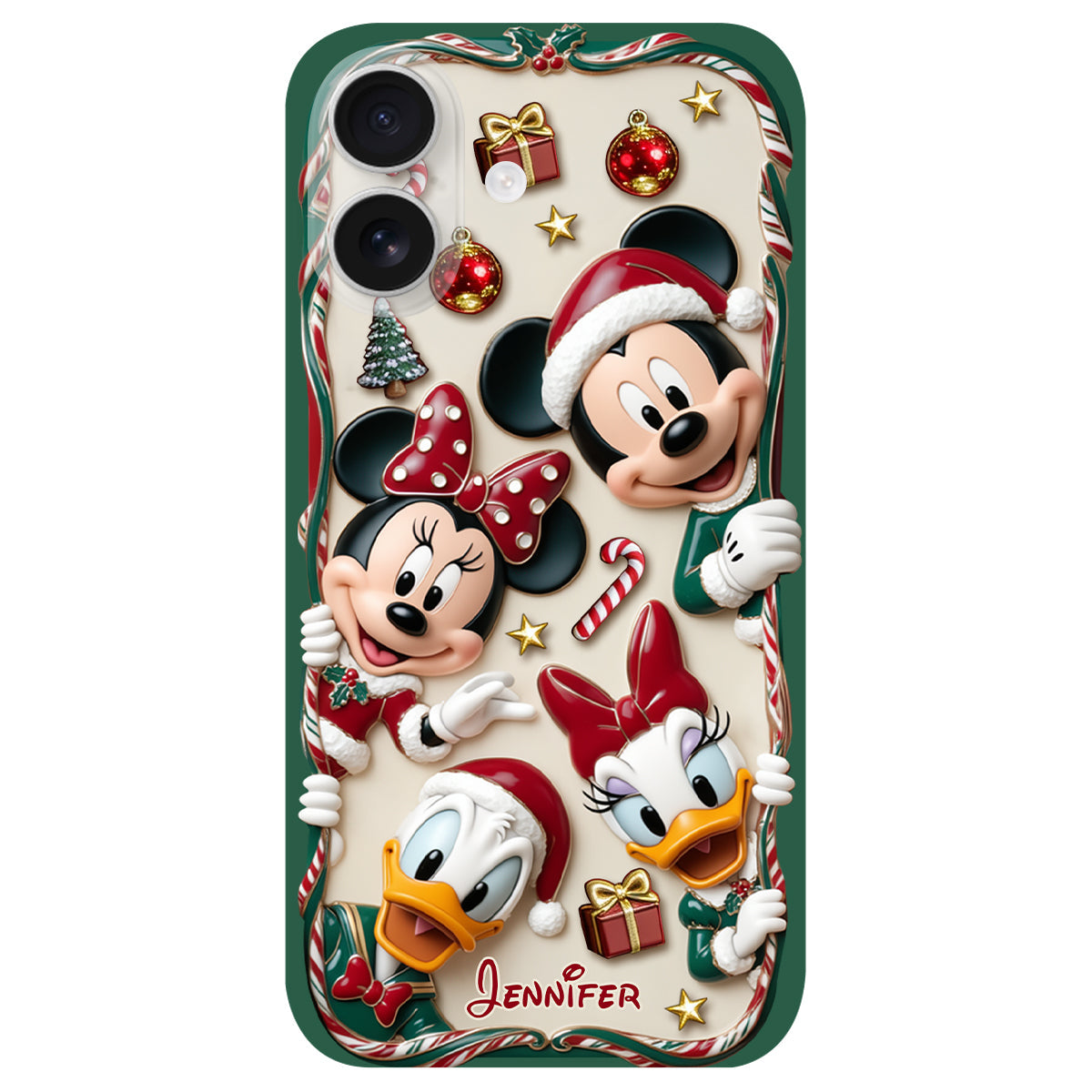 Magical Friends - Personalized Mouse 3D Embossed Leather Phone Case
