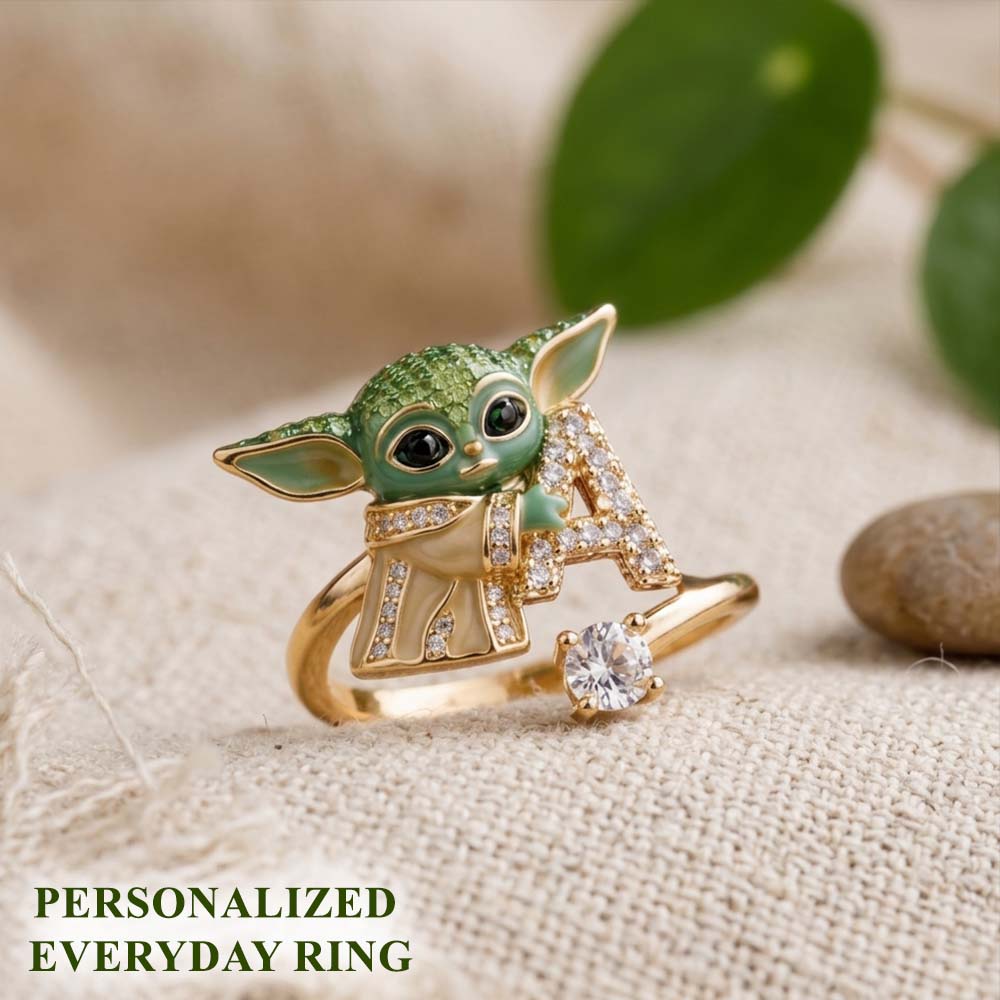 Galaxy Character Holding Love Letter - Personalized The Force Adjustable Shaped Ring