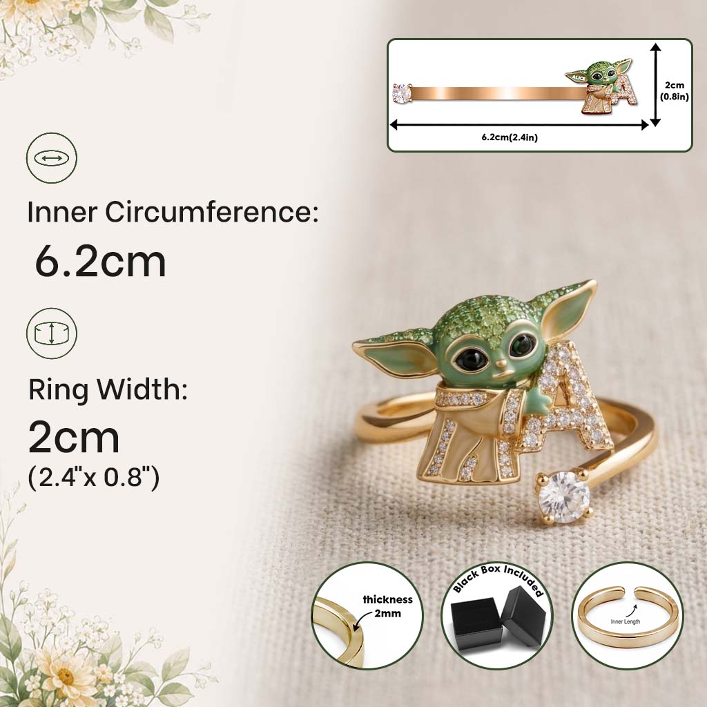 Galaxy Character Holding Love Letter - Personalized The Force Adjustable Shaped Ring
