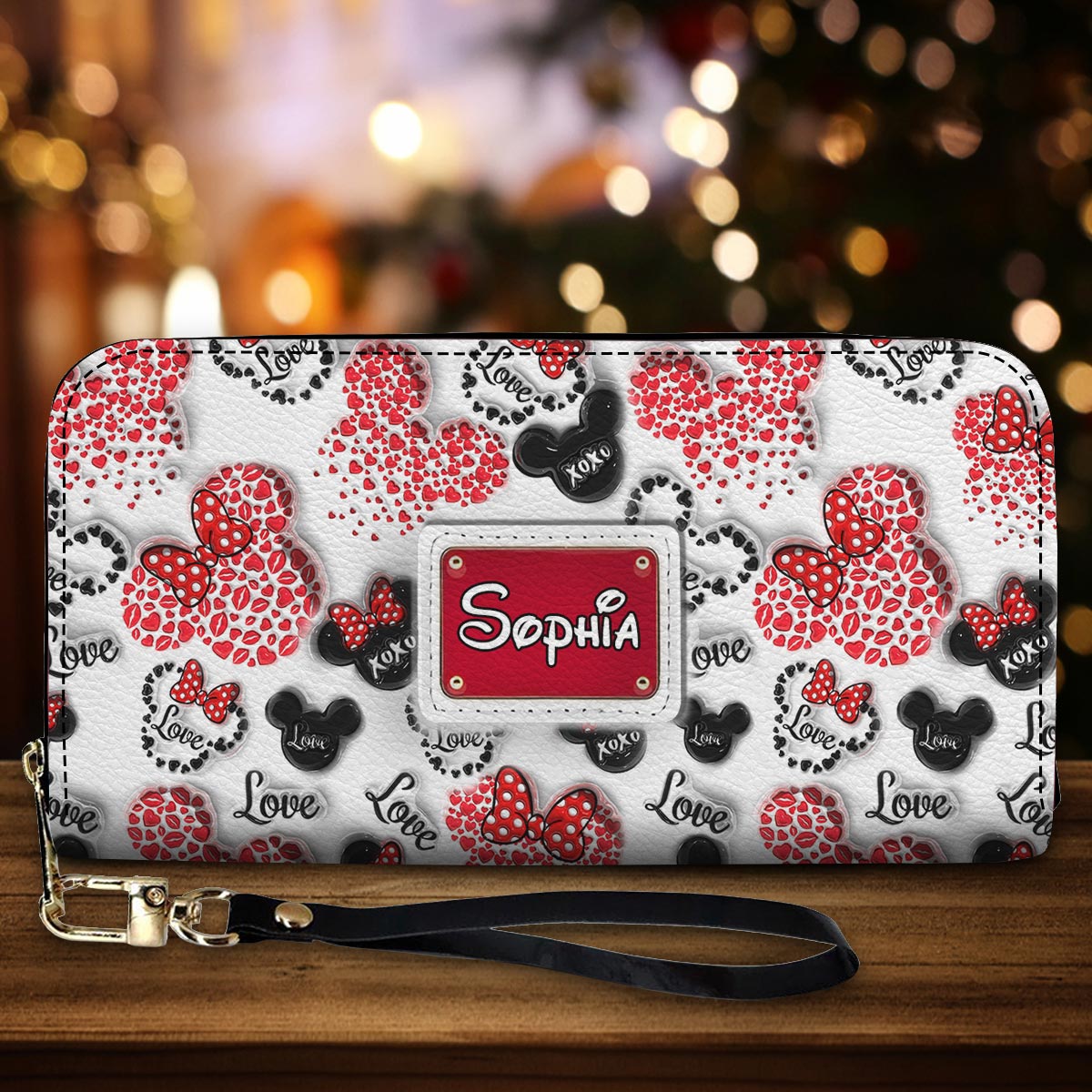 Minnie Mouse - Personalized Mouse Leather Long Wallet