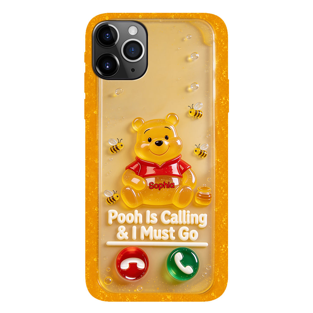 Pooh Is Calling And I Must Go - Personalized Yellow Bear Full Print Phone Case