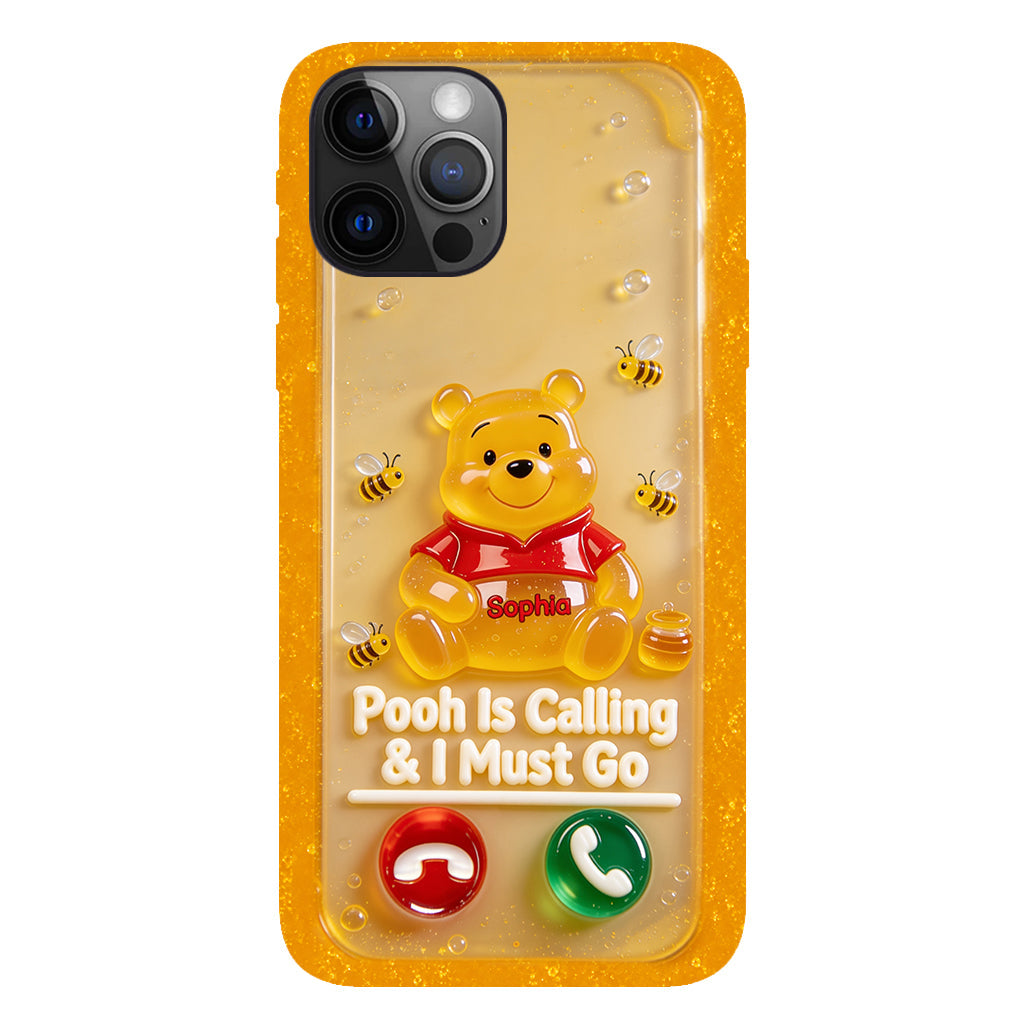 Pooh Is Calling And I Must Go - Personalized Yellow Bear Full Print Phone Case