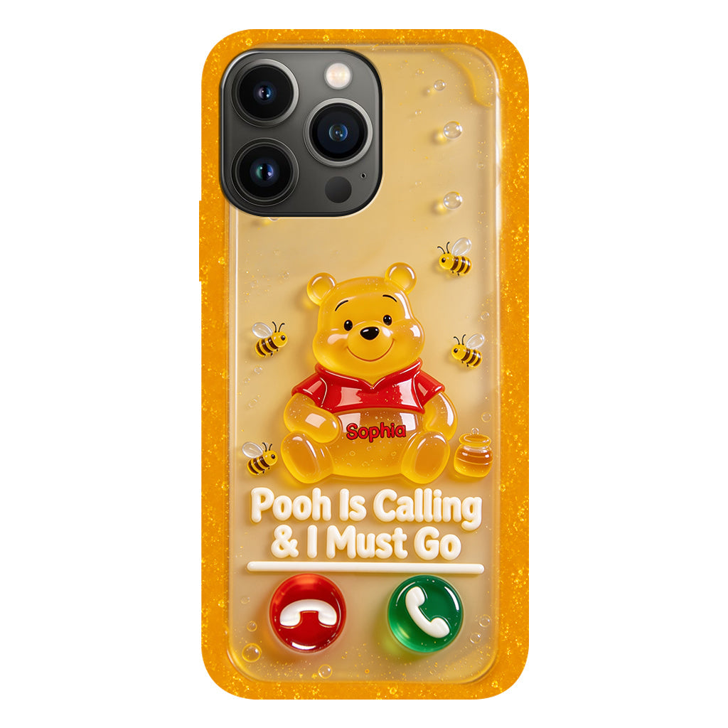 Pooh Is Calling And I Must Go - Personalized Yellow Bear Full Print Phone Case
