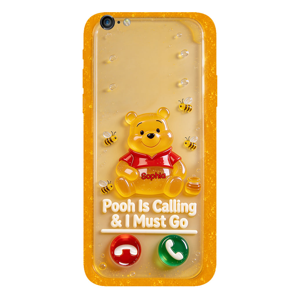 Pooh Is Calling And I Must Go - Personalized Yellow Bear Full Print Phone Case