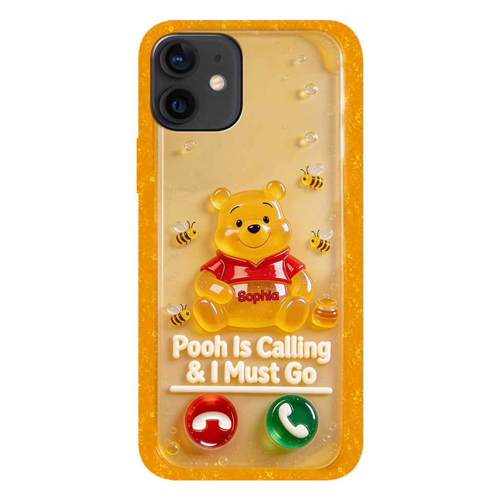 Pooh Is Calling And I Must Go - Personalized Yellow Bear Full Print Phone Case