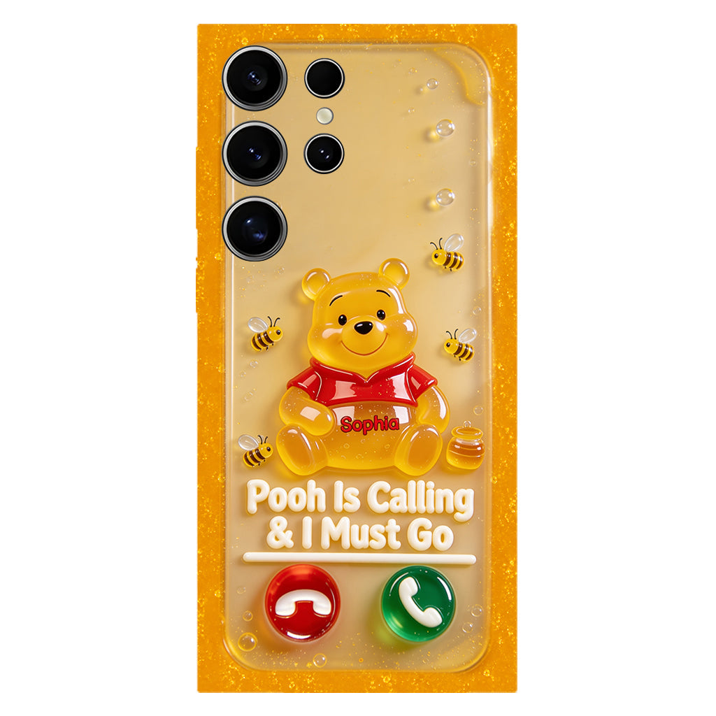 Pooh Is Calling And I Must Go - Personalized Yellow Bear Full Print Phone Case