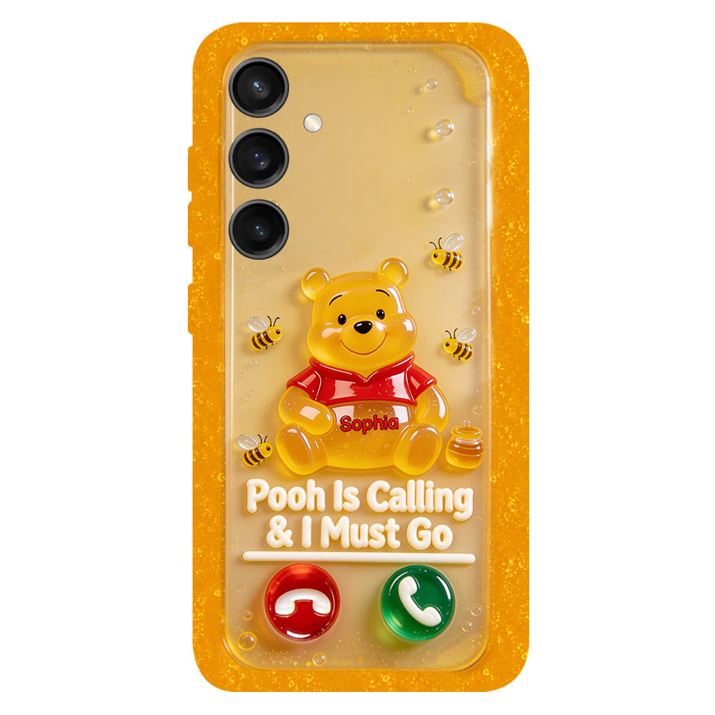Pooh Is Calling And I Must Go - Personalized Yellow Bear Full Print Phone Case