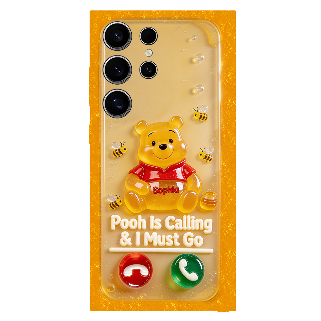 Pooh Is Calling And I Must Go - Personalized Yellow Bear Full Print Phone Case
