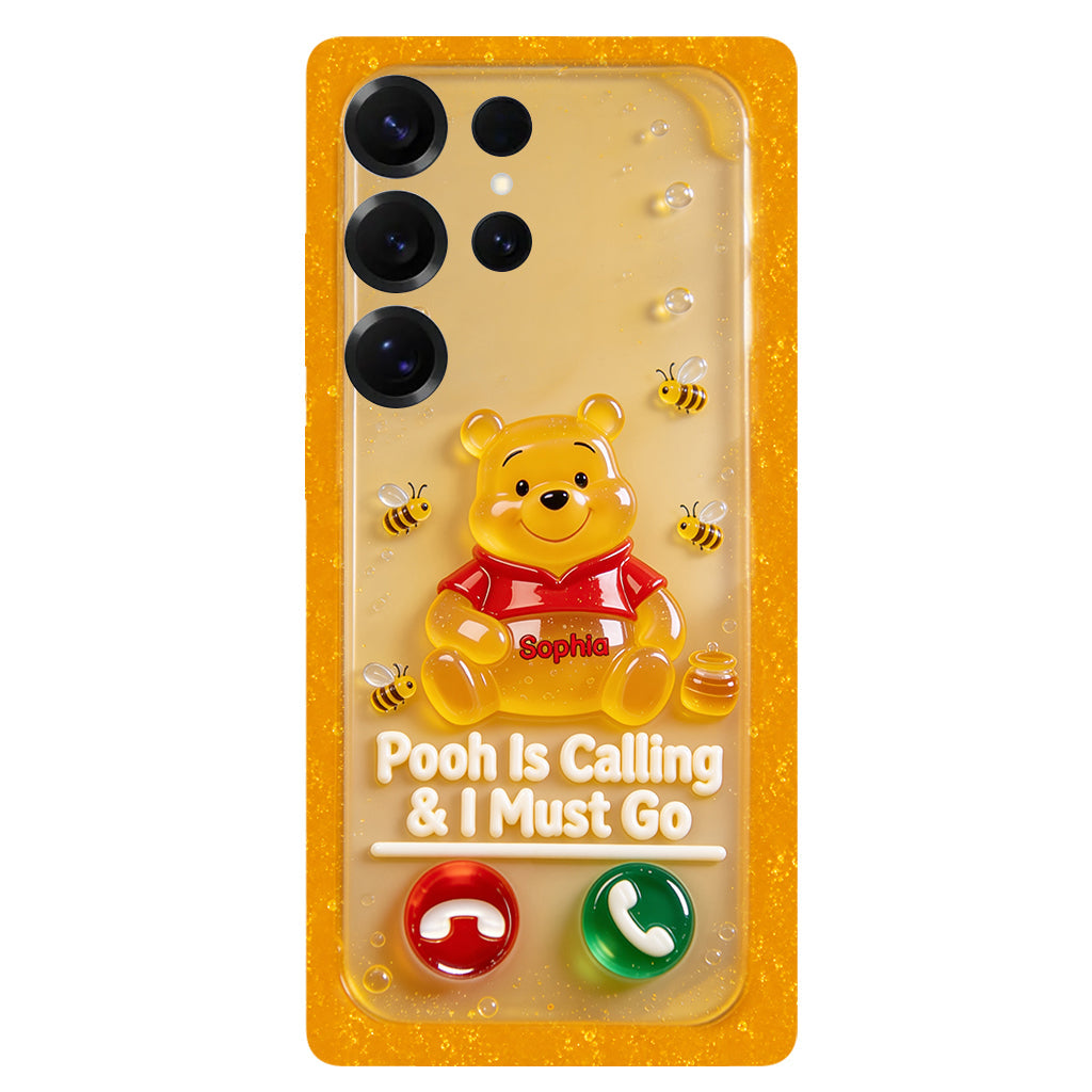 Pooh Is Calling And I Must Go - Personalized Yellow Bear Full Print Phone Case
