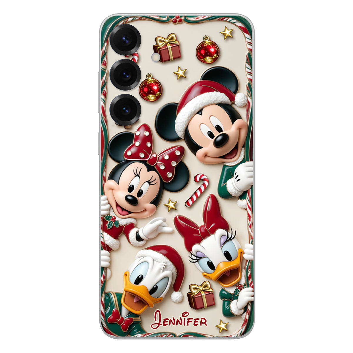 Magical Friends - Personalized Mouse 3D Embossed Leather Phone Case