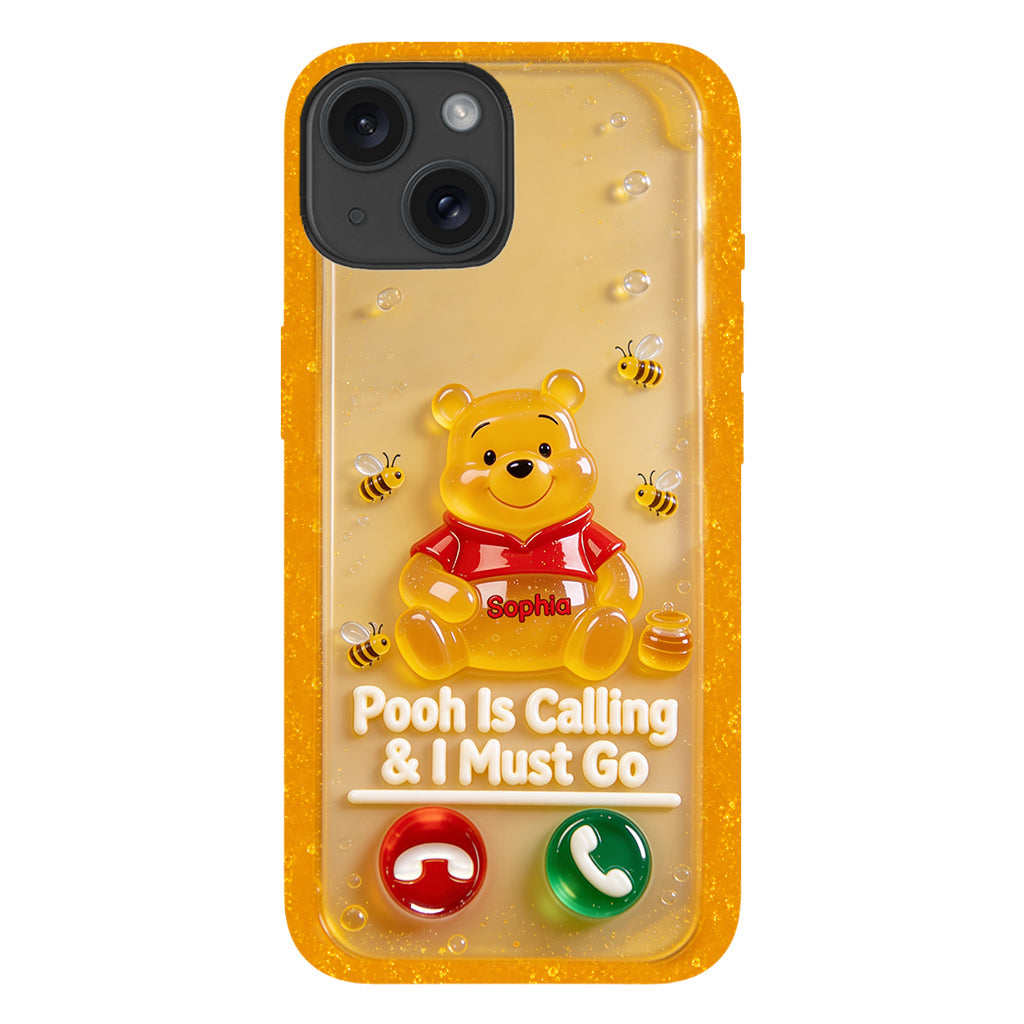 Pooh Is Calling And I Must Go - Personalized Yellow Bear Full Print Phone Case