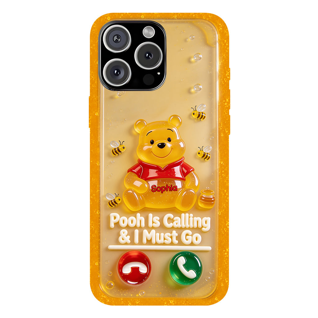 Pooh Is Calling And I Must Go - Personalized Yellow Bear Full Print Phone Case