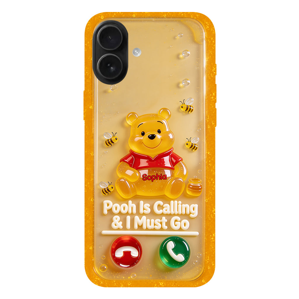 Pooh Is Calling And I Must Go - Personalized Yellow Bear Full Print Phone Case
