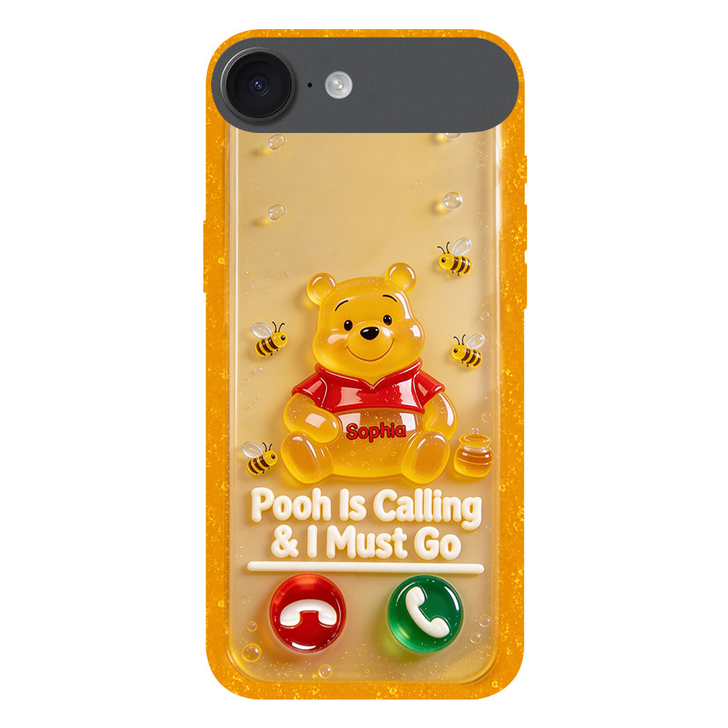 Pooh Is Calling And I Must Go - Personalized Yellow Bear Full Print Phone Case