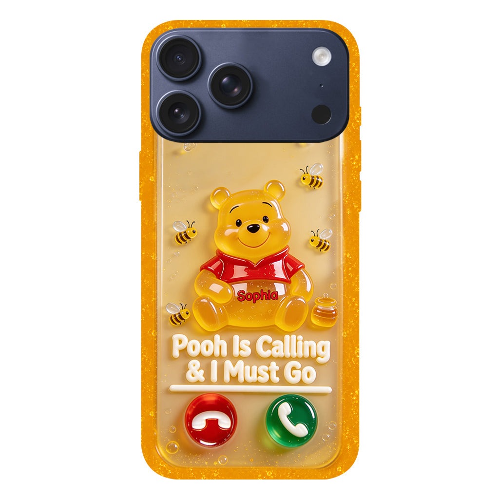 Pooh Is Calling And I Must Go - Personalized Yellow Bear Full Print Phone Case