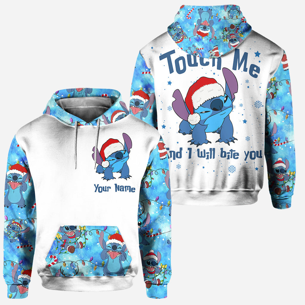 Touch Me And I Will Bite You - Personalized Christmas Ohana Hoodie and Leggings